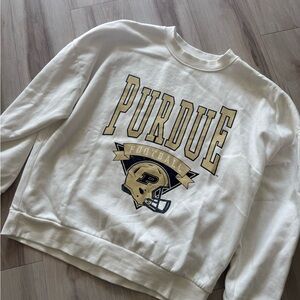 White Crew Neck Purdue Football Sweatshirt NWOT